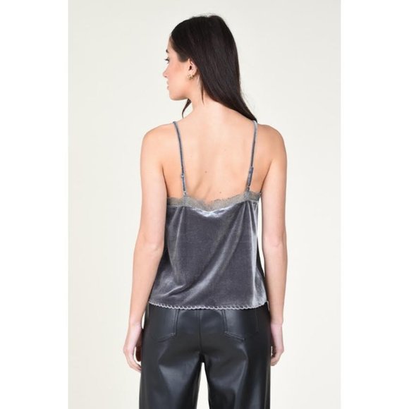 NWT Velvet Lace Camisole | Gray | Molly Bracken | - Picture 3 of 4
